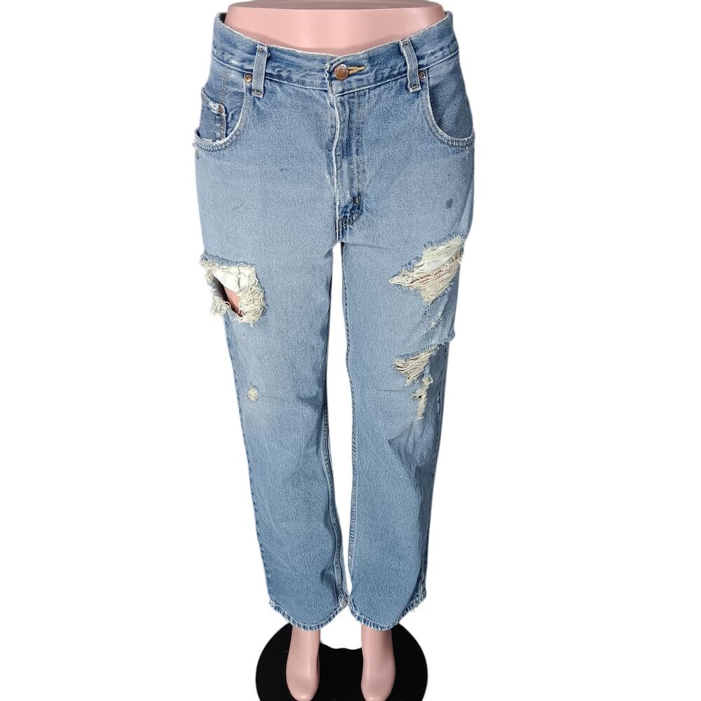 Baggy Distressed Outdoor Life Men's Jeans Size 34 x 32 Light Blue Wash 5 Pockets